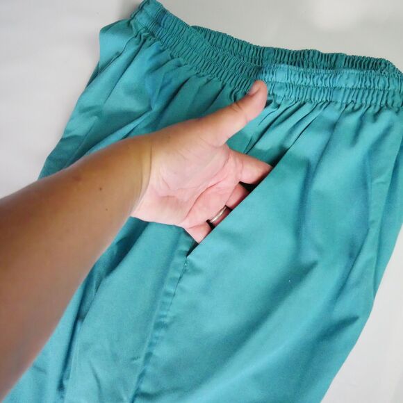 Simply Basic Womens Size M Teal Blue Pull-on Scrub Pants w Elastic Waist - Picture 2 of 10